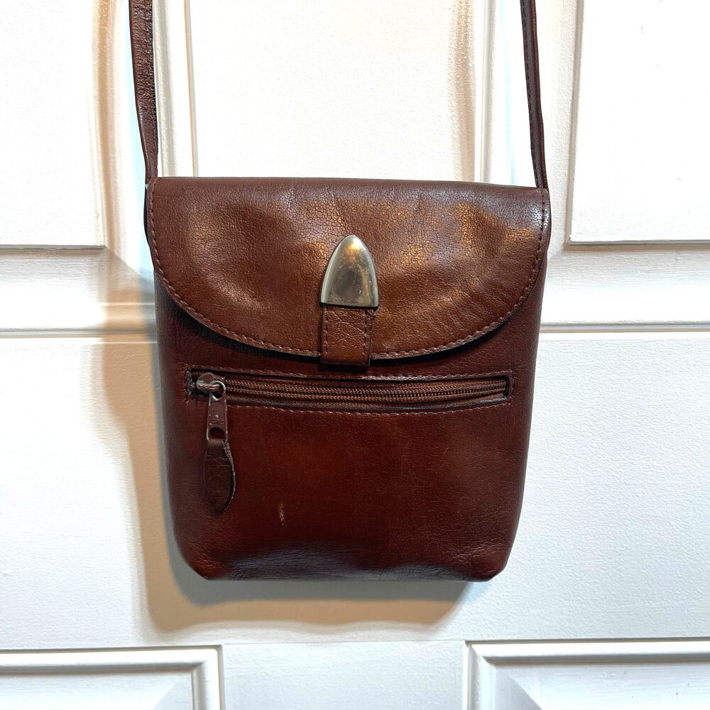 Barganza Vintage Leather Small Crossbody Bag Snap Closure Minimalist